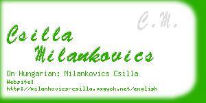 csilla milankovics business card